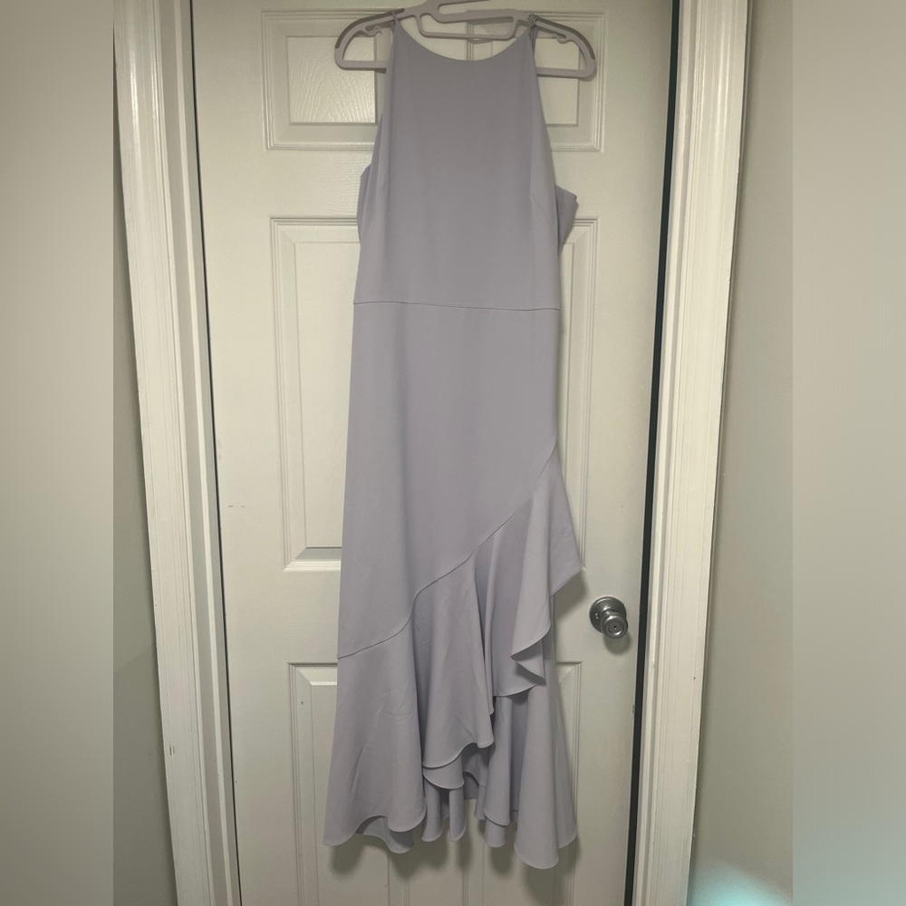 New w/o tags lilac halter gown with tiered flounce